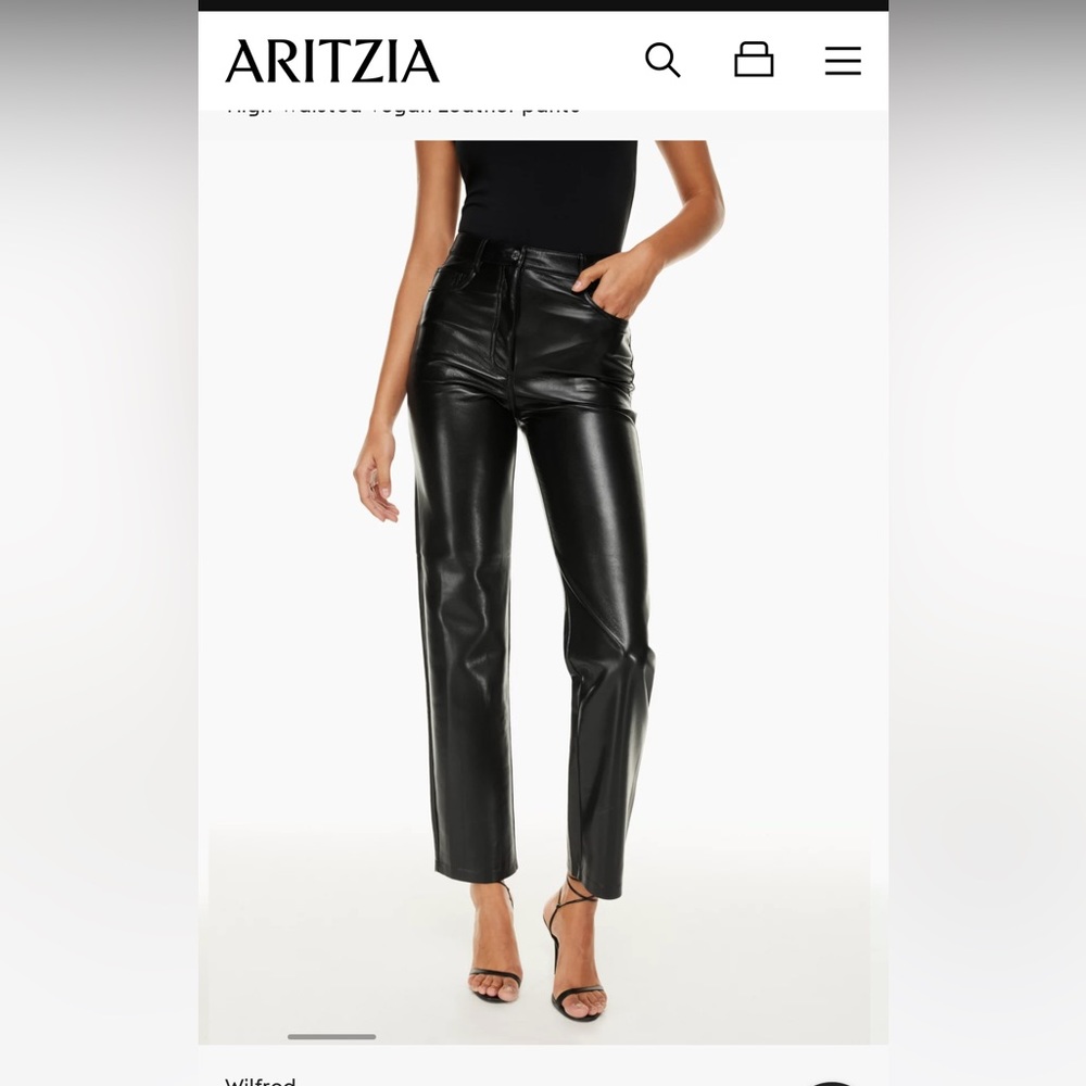Size 6 black Artizia Melina Leather Pant - Picture 2 of 7